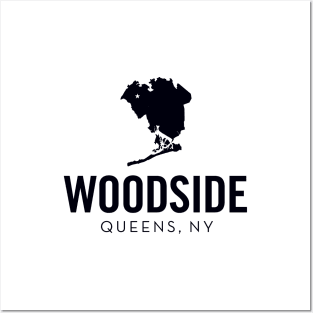 Woodside, Queens - New York (black) Posters and Art